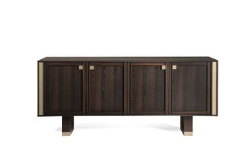 Sideboard In heat-treated oak with champagne-finish brass details by Zanaboni - view 2