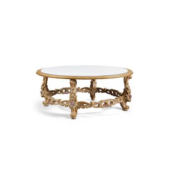 Small tables in carved wood with antique decapé finishing, gold and colored details by Zanaboni - view 6