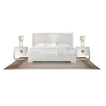 Lacquered bedside table with bronzed brass base. by Zanaboni - view 6