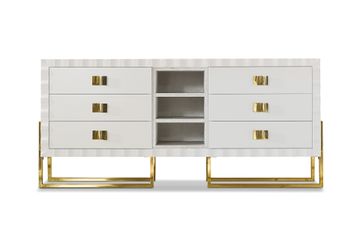 Lacquered chest of drawers with bronzed brass details by Zanaboni - view 2