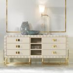 Lacquered chest of drawers with bronzed brass details by Zanaboni - view 4
