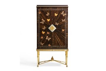 cabinet inlaid with butterflies and precious materials by Zanaboni - view 2