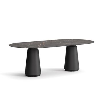 Dorik oval with Samas black phenolic surface and black structure by ACTIU
