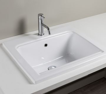 Laundry WHITE CERAMIC WASHBASIN by INDA® - view 2