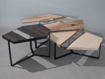 CRYSTAL Wood Trio Low Tables by Alcarol - view 3