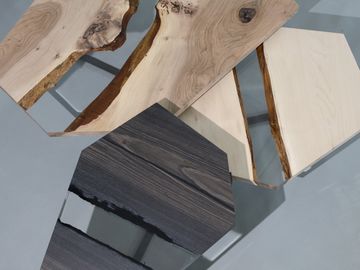 CRYSTAL Wood Trio Low Tables by Alcarol - view 4