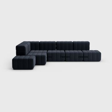 Modular 2-seater Sofa in Jet Fabric - 4 Sofa Modules by Ambivalenz - view 8