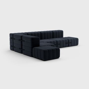 Modular 2-seater Sofa in Jet Fabric - 4 Sofa Modules by Ambivalenz - view 9