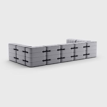 Modular lounge sofa in Jet fabric - 15 sofa modules by Ambivalenz - view 7