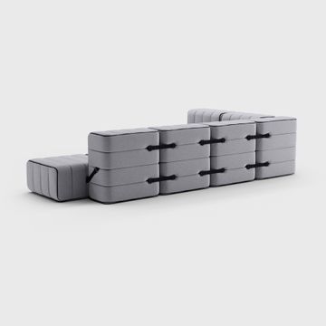 Modular 2-seater Sofa in Jet Fabric - 4 Sofa Modules by Ambivalenz - view 7