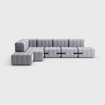 Modular 2-seater Sofa in Jet Fabric - 4 Sofa Modules by Ambivalenz - view 5