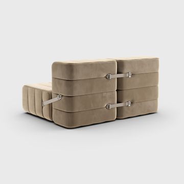 ANGEBOT - Modulares 2-Sitzer Sofa im Stoff Barcelona VOLE - 4 Sofa Module + 2 Kissen by Ambivalenz - view 4