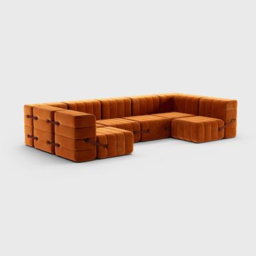 Modular lounge sofa in Barcelona fabric - 15 sofa modules by Ambivalenz - view 2