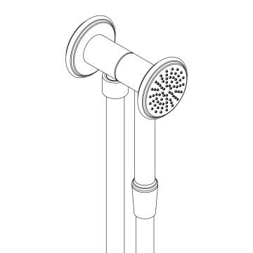 Set doccia con presa acqua e supporto per doccetta tonda ottone by AQUAELITE - view 2