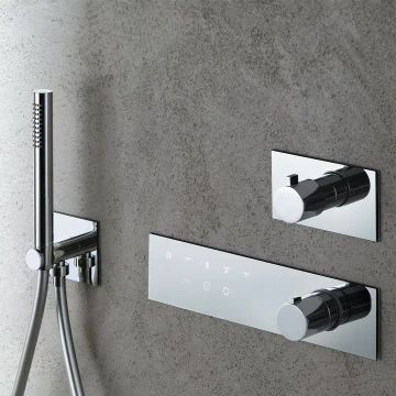 Set doccia con presa acqua e supporto per doccetta tonda in ottone by AQUAELITE - view 3