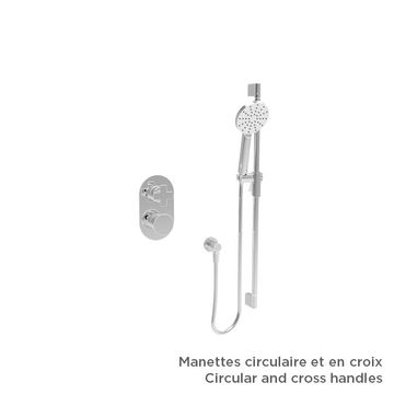 Finition seule pour ensemble de douche thermostatique à pression équilibrée (manettes au choix) by BARIL - view 4