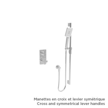 Ensemble complet de douche thermostatique à pression équilibrée (manettes au choix) by BARIL - view 7