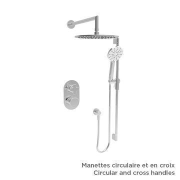 Finition seule pour ensemble de douche thermostatique à pression équilibrée (manettes au choix) by BARIL - view 4