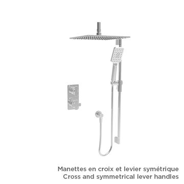 Finition seule pour ensemble de douche thermostatique à pression équilibrée (manettes au choix) by BARIL - view 7