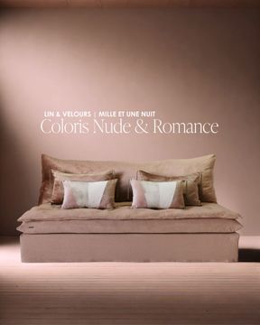 Canapé Mille Et Une Nuit 180 cm en lin lavé Capri rose romance & velours Tsar rose nude by Bérengère Leroy - view 3