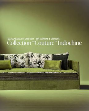 Canapé Mille Et Une Nuit 250 cm Collection « Couture » Indochine by Bérengère Leroy - view 4