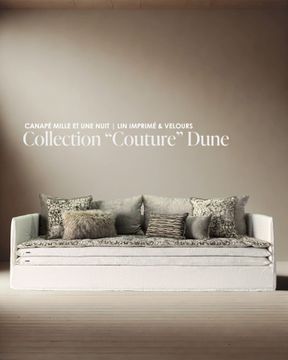 Canapé Mille Et Une Nuit 250 cm Collection « Couture » lin Dune by Bérengère Leroy - view 3