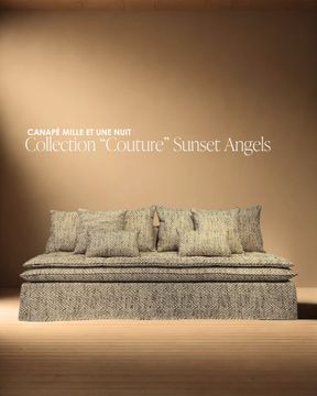 Canapé Mille Et Une Nuit 220 cm Collection « Couture » Sunset Angels by Bérengère Leroy - view 3