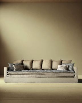 Canapé Bohème 300 cm en lin lavé Capri bronze by Bérengère Leroy - view 3