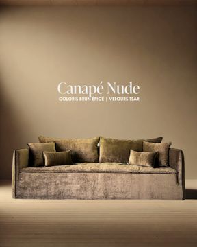 Canapé Nude 250 cm en velours Tsar brun épicé by Bérengère Leroy - view 3