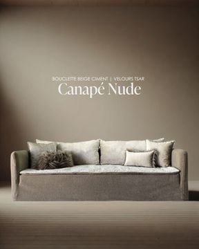Canapé Nude 250 cm en lin Bouclette ciment by Bérengère Leroy - view 4