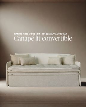 Canapé lit convertible Mille Et Une Nuit 200 cm en lin Bliss craie by Bérengère Leroy - view 4