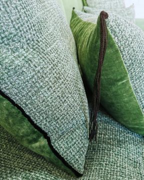 Canapé Bohème 220 cm lin lavé Capri & velours Tsar & Zahara chenille soft washed by Bérengère Leroy - view 2
