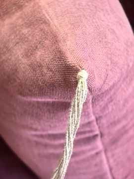 Canapé Mille Et Une Nuit 180 cm en lin Verone chenille soft washed vieux rose by Bérengère Leroy - view 4