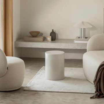 TORU Ceramic Stool Lily White, cylindrical, unique, modern by Blomus - view 5