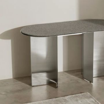 ORU Seat Cushion Stone Melange 34 x 79 cm, recycled felt by Blomus - view 4
