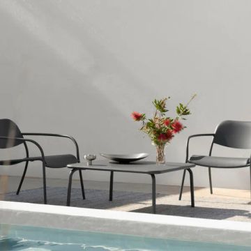 YUA lounge table Granite Gray 80 x 80 cm, grey by Blomus - view 4