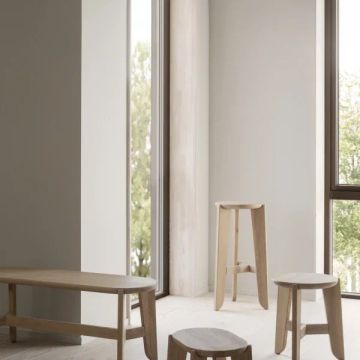 ELI oak step stool, 30 cm, Wood color by Blomus - view 5