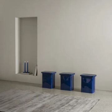 TOKI ceramic stool Mazarine Blue T-shape by Blomus - view 4
