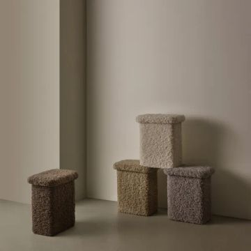 TEDDY T Stool Moonbeam | Fluffy soft & versatile by Blomus - view 3