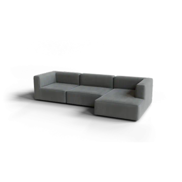 TASI 3-seater chaise longue, right side, in Desert | Kvadrat fabric by Blomus - view 2
