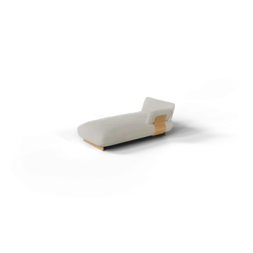 MOCO chaise longue on the right in beige bouclé fabric by Blomus - view 4