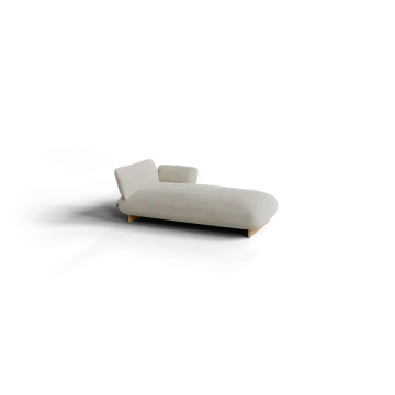 MOCO chaise longue on the right in beige bouclé fabric by Blomus - view 2