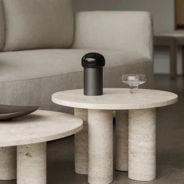VOLOS Side Table Travertine S Round by Blomus - view 6