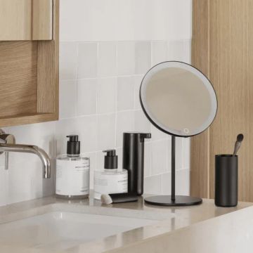 MODO LED Cosmetic Mirror Black 5x by Blomus - view 3
