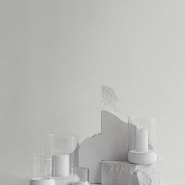 Lantern CALMA M in Lily White made of concrete & glass by Blomus - view 2
