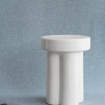 TORU Ceramic Stool Lily White large Ø 33 cm by Blomus - view 3