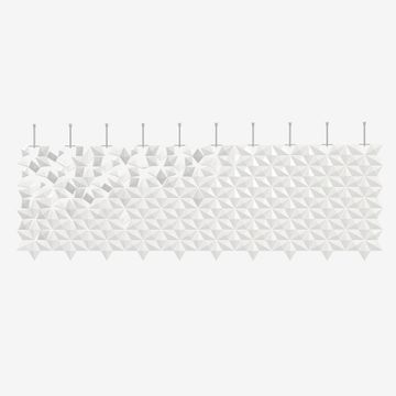 Facet hanging room divider 340 x 108cm in White by Bloomming - view 2