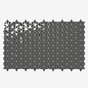 Facet hanging room divider 306 x 197cm in Graphite by Bloomming - view 2