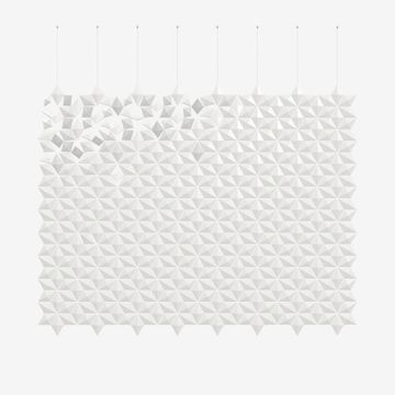 Facet hanging room divider 272 x 217cm in White by Bloomming - view 2