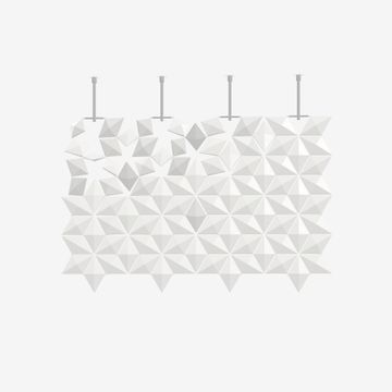 Facet hanging room divider 136 x 89cm in White by Bloomming - view 2